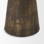 71155 - Odilia Large Textured Antiqued Gold Metal Geometric Pillar Candle Holder