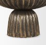 71159 - Ciaran Fluted Textured Antiqued Gold Metal Decorative Bowl