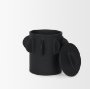 71160 - Deacon Small Matte Black Metal Canister with Sculptural Handles