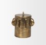 71162 - Deacon Small Antiqued Gold Metal Canister with Sculptural Handles