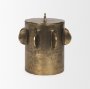 71163 - Deacon Large Antiqued Gold Metal Canister with Sculptural Handles