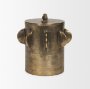 71163 - Deacon Large Antiqued Gold Metal Canister with Sculptural Handles