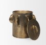 71163 - Deacon Large Antiqued Gold Metal Canister with Sculptural Handles