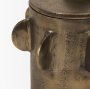 71163 - Deacon Large Antiqued Gold Metal Canister with Sculptural Handles