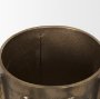 71163 - Deacon Large Antiqued Gold Metal Canister with Sculptural Handles