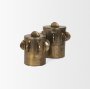 71163 - Deacon Large Antiqued Gold Metal Canister with Sculptural Handles