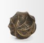 71164 - Imani Small Sculptural Textured Antiqued Gold Metal Decorative Orb Object
