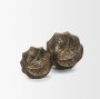 71164 - Imani Small Sculptural Textured Antiqued Gold Metal Decorative Orb Object