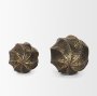 71164 - Imani Small Sculptural Textured Antiqued Gold Metal Decorative Orb Object