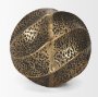 71165 - Imani Large Sculptural Textured Antiqued Gold Metal Decorative Orb Object