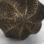 71165 - Imani Large Sculptural Textured Antiqued Gold Metal Decorative Orb Object