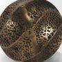 71165 - Imani Large Sculptural Textured Antiqued Gold Metal Decorative Orb Object