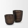 71169 - Aivana Extra Large Antiqued Gold Metal Floor Vase