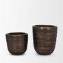 71169 - Aivana Extra Large Antiqued Gold Metal Floor Vase