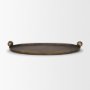 71171 - Jianna Small Oval Textured Antiqued Gold Metal Tray with Handles