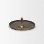 71171 - Jianna Small Oval Textured Antiqued Gold Metal Tray with Handles
