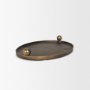71171 - Jianna Small Oval Textured Antiqued Gold Metal Tray with Handles
