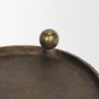 71171 - Jianna Small Oval Textured Antiqued Gold Metal Tray with Handles