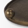 71171 - Jianna Small Oval Textured Antiqued Gold Metal Tray with Handles