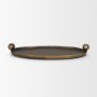 71172 - Jianna Large Oval Textured Antiqued Gold Metal Tray with Handles