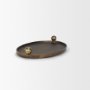 71172 - Jianna Large Oval Textured Antiqued Gold Metal Tray with Handles