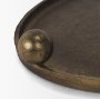 71172 - Jianna Large Oval Textured Antiqued Gold Metal Tray with Handles