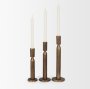 71173 - Declan Antiqued Brass Cast Metal Taper Candle Holder
