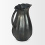 71176 - Anya Matte Black Scalloped Petal Cast Metal Jug