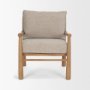 71177 - Witton Gray Fabric Beech Wood Slingback Backrest Accent Lounge Chair