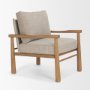 71177 - Witton Gray Fabric Beech Wood Slingback Backrest Accent Lounge Chair