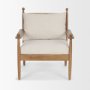 71178 - Danni Beige Fabric Beech Wood Framed Accent Lounge Chair