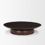 71184 - Sadira Large Mid-Dark Brown Solid Wood Round Riser