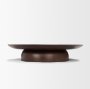 71184 - Sadira Large Mid-Dark Brown Solid Wood Round Riser