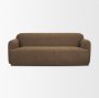 71196 - Saga Textured Brown Plush Fabric 3 Seater Sofa