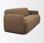 71196 - Saga Textured Brown Plush Fabric 3 Seater Sofa
