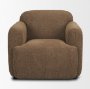 71198 - Saga Textured Brown Plush Fabric Upholstered Chair