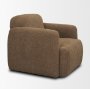 71198 - Saga Textured Brown Plush Fabric Upholstered Chair