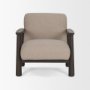 71201 - Willmar Textured Mushroom Gray Fabric Espresso Brown Wood Accent Lounge Chair