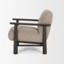 71201 - Willmar Textured Mushroom Gray Fabric Espresso Brown Wood Accent Lounge Chair