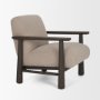 71201 - Willmar Textured Mushroom Gray Fabric Espresso Brown Wood Accent Lounge Chair