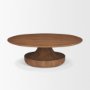 71209-AB - Arno Warm Mid-Brown Wood Sculptural Round Coffee Table