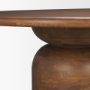 71217-AB - Atlas 60"  Warm Mid-Brown Wood Stacked Pedestal Base Round Dining Table 