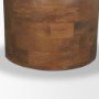 71217-AB - Atlas 60"  Warm Mid-Brown Wood Stacked Pedestal Base Round Dining Table 