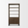 71231 - Belford 2-Door Open Dark Brown Oak Wood Shelving Unit