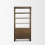 71231 - Belford 2-Door Open Dark Brown Oak Wood Shelving Unit