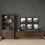 71229 - Belford 94" Dark Brown Oak Wood Media Console