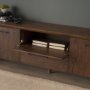 71229 - Belford 94" Dark Brown Oak Wood Media Console