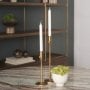 71156 - Chantria Small Solid Natural Brass Adjustable Taper Candle Holder