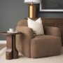 71198 - Saga Textured Brown Plush Fabric Upholstered Chair