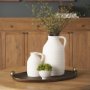 71172 - Jianna Large Oval Textured Antiqued Gold Metal Tray with Handles